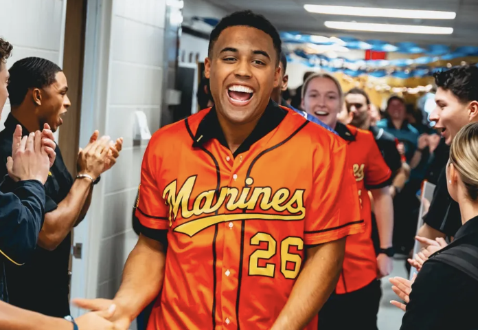 A Naval Academy senior selected for Marine Corps service.