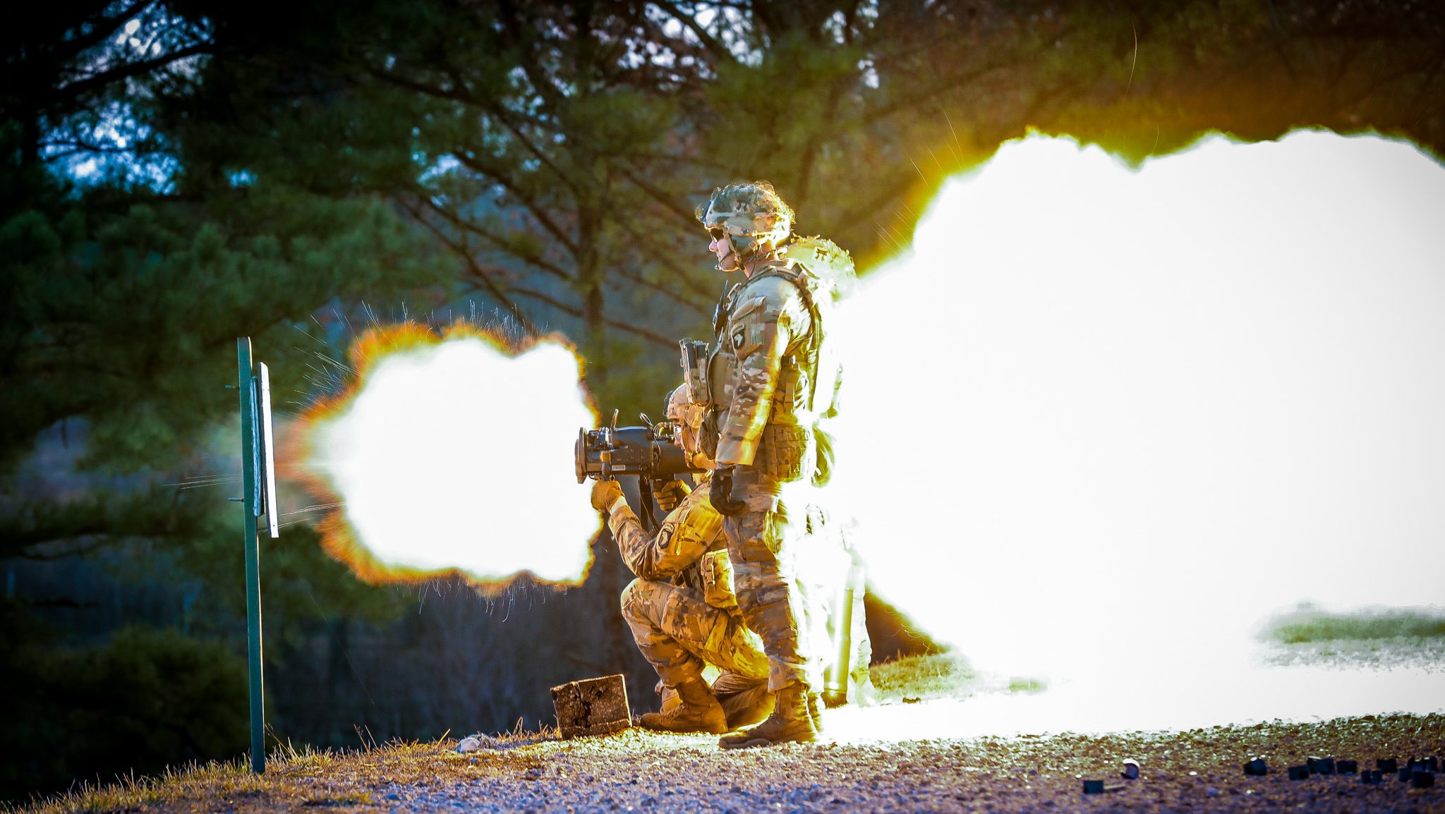 Soldiers with the 1st Squadron, 33rd Cavalry Regiment, 3rd Brigade Combat Team, 101st Airborne Division (Air Assault) maintain their proficiency on the Carl Gustaf 84mm Recoilless Rifle on a range at Fort Campbell, KY January 9, 2023. The Carl G is one of many anti-armor weapon systems that Scouts can effectively employ against a mounted threat. (U.S. Army photo by: Staff Sgt. Michael Eaddy)