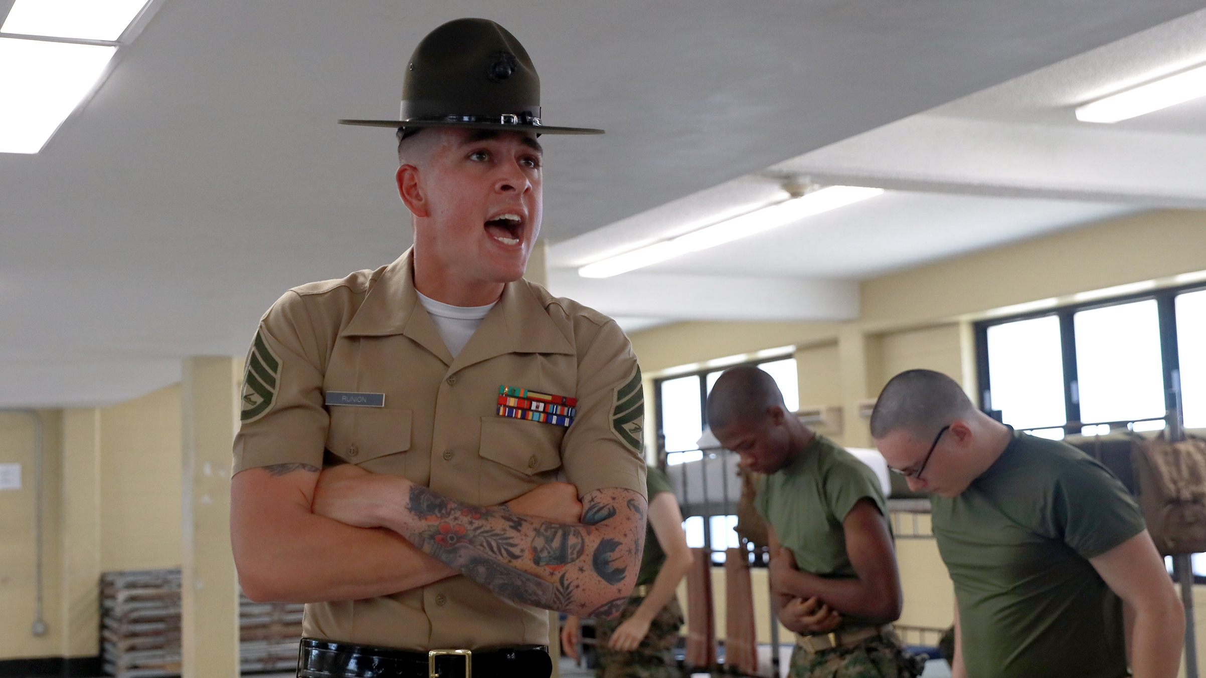 Marines' top drill instructor explains how to yell at recruits