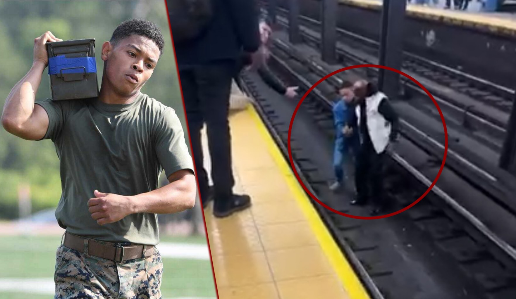 Marine saves man who fell on New York City subway tracks