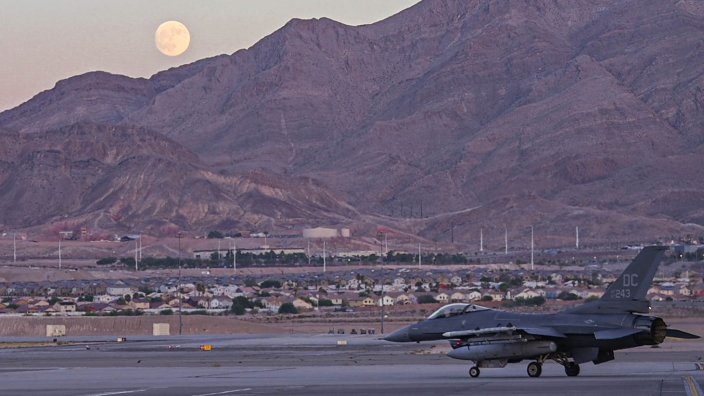 Image: The Air Force Warfare center D.C. Air National Guard pilots with the 121st Fighter Squadron launch out on Aug. 8, 2025 in Nellis Air Force Base, Nevada. Bamboo Eagle is a U.S. Air Force Warfare Center exercise that builds upon the tactical expertise exercised in Red Flag and presents participants with opportunities to overcome challenges associated with mission generation and command and control in a contested environment. (U.S. Air National Guard photo by Staff Sgt. Natalie Filzen)