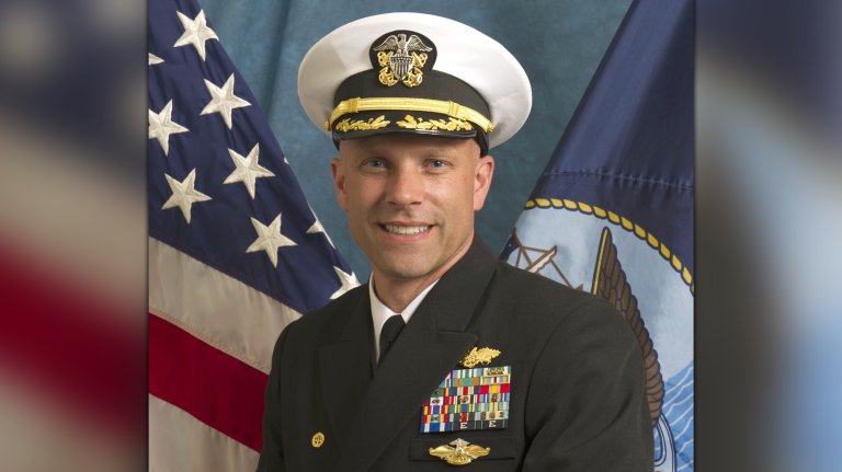 Capt. Douglas Whimpey in his headshot as commodore of First Naval Construction Regiment. He was relieved of command on Friday, Jan. 23, 2026.