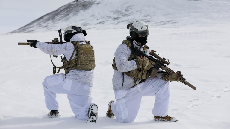 Special operators conduct training in austere conditions near Pituffik Space Base, Greenland, on May 9, 2023, in support of exercise ARCTIC EDGE 2023. ARCTIC EDGE 2023 (AE23) is a U.S. Northern Command-led homeland defense exercise demonstrating the U.S. military's capabilities in extreme cold weather, joint force readiness, and U.S. military commitment to mutual strategic security interests in the Arctic region. (U.S. Army photo by Sgt. Andrew Adams)
