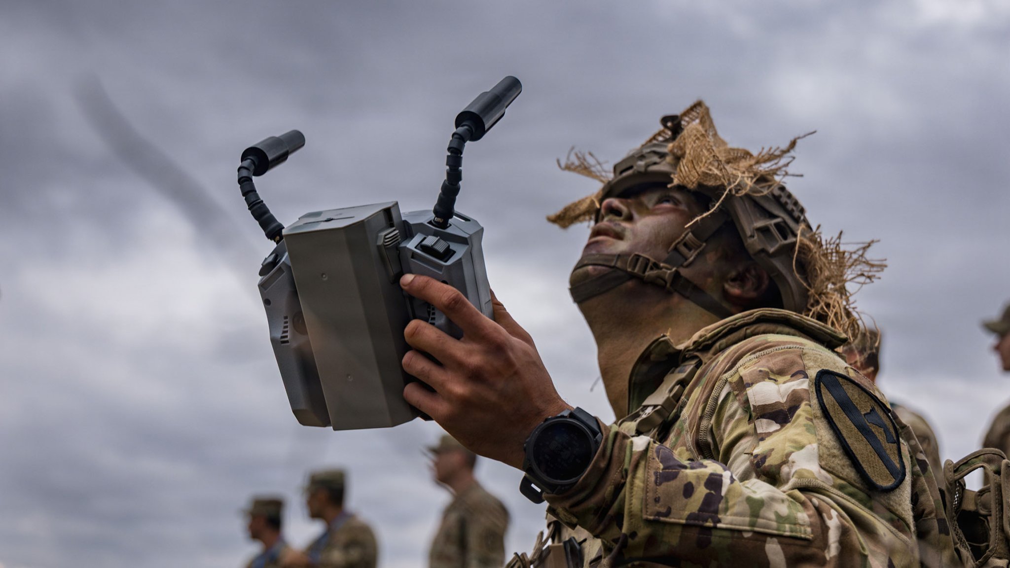 Image:  A Soldier assigned to 1st Cavalry Division maneuvers a drone on the Hunter/Killer Lane during the U.S.Army Best Drone Warfighter Competition on Feb. 18, 2026, in Huntsville, Ala. Active Duty, Reserve, and National Guard Soldiers began competing for the top warfighter while showcasing their agility, adaptability, and lethality as they adapt to the evolving modern battlefield. (U.S. Army photo by Spc. Michelle Lessard-Terry)
