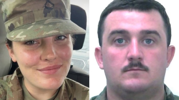 West Virginia National Guard members Spc. Sarah Beckstrom and Staff Sgt. Andrew Wolfe. Department of Justice photos.