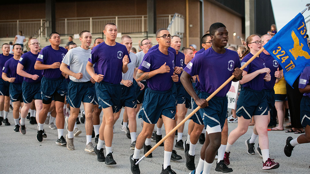 More than 500 Airmen assigned to the 324th Training Squadron graduated from Basic Military Training at Joint Base San Antonio-Lackland, Texas, Sept 7-8, 2022. Maj. Gen. Craig Wills, 19th Air Force commander, reviewed the ceremony. (U.S. Air Force photo by C Arce)