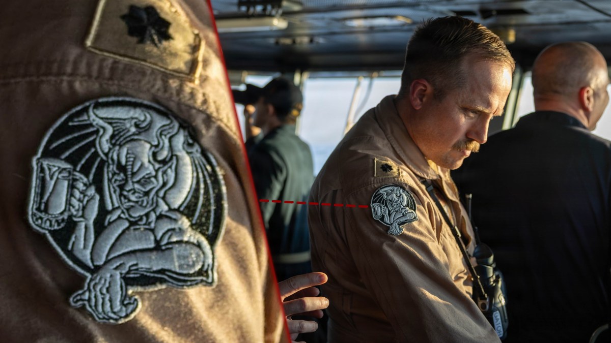 Sailor sports ‘Arrogant Bastard’ beer patch on carrier involved in Iran combat operations