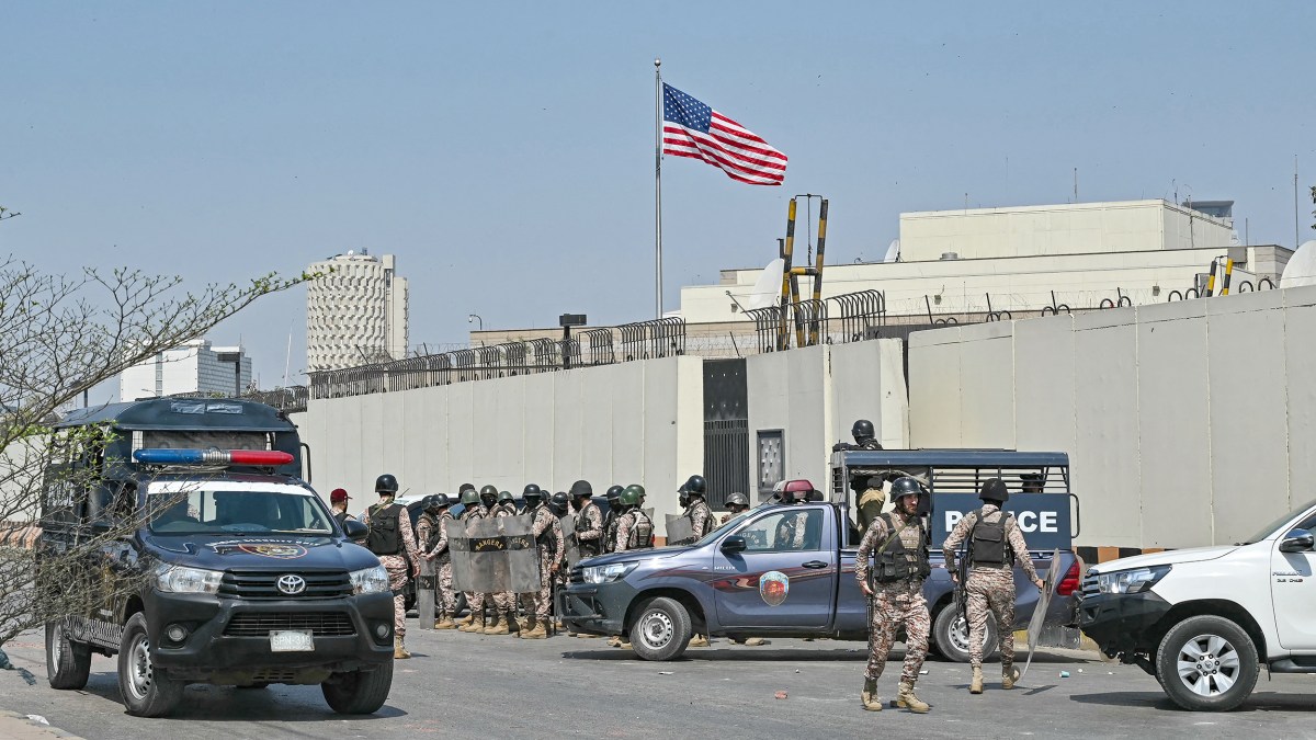 Marines opened fire after group attempted to storm US consulate in Pakistan