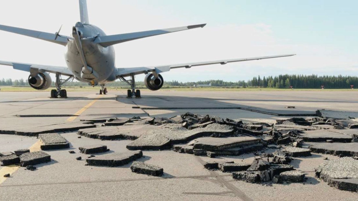 Air Force jet tore up asphalt at Alaska airport during engine test