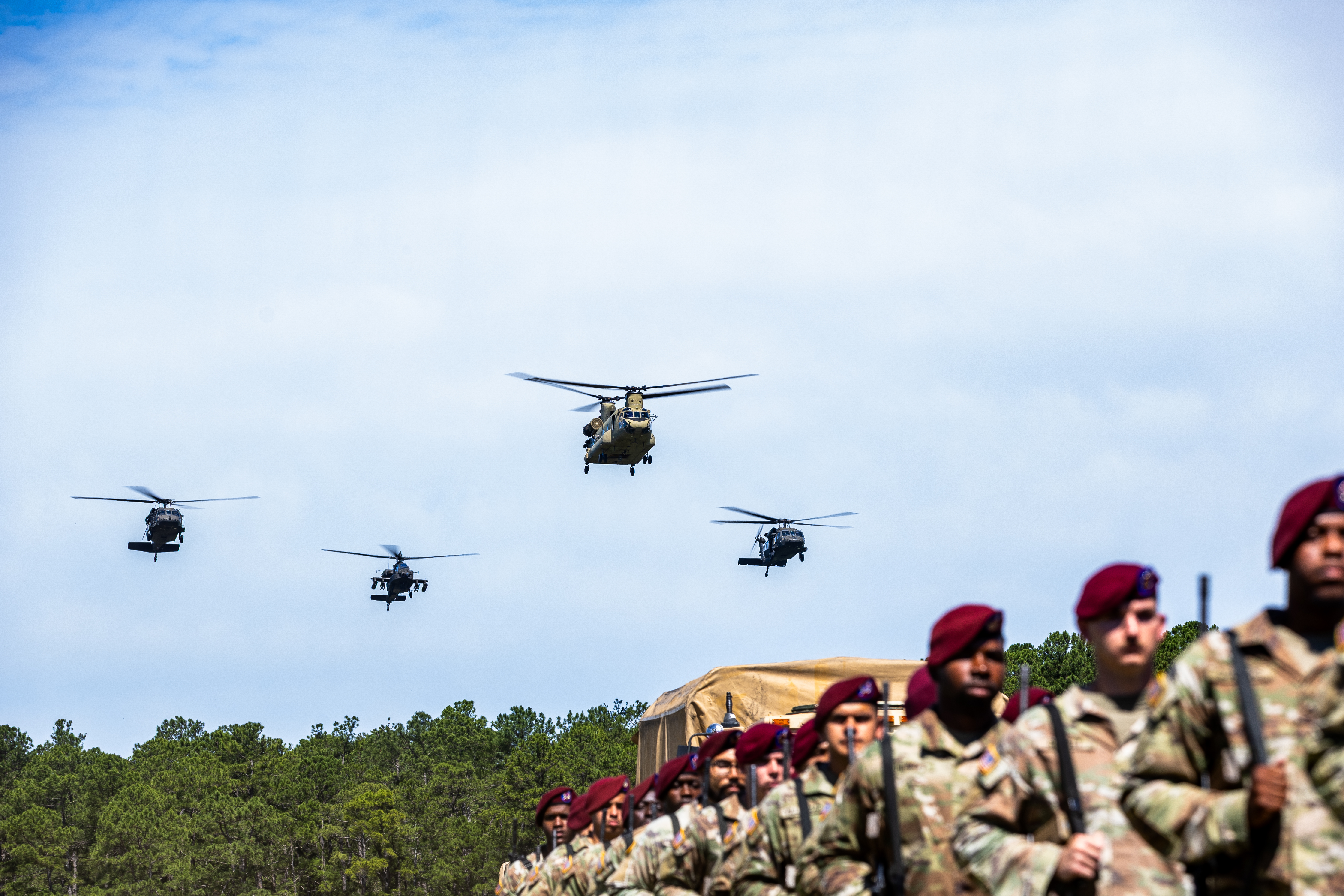 The conclusion of All American Week 2025 was marked by the division review, an event that brought together families, friends, and members of the local community to celebrate the conclusion of this significant week. Paratroopers demonstrated their discipline and preparedness before the reviewing official, the Secretary of Defense Pete Hegseth. The 82nd Combat Aviation Brigade (CAB) honored this esteemed tradition by showcasing their commitment to the Army's longstanding values and rich history.