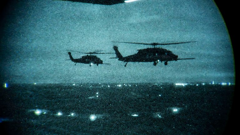 U.S. Army MH-60M Black Hawks assigned to the 160th Special Operations Aviation Regiment (Airborne) fly in formation during a helicopter air-to-air refueling exercise above the Southeastern United States, Jan. 23, 2026. Air to air refueling extends a helicopter’s non-stop flight distance, a capability necessary for joint special operations missions far from established airfields and logistical support. These exercises demonstrate the 1 SOW’s ability to project specialized airpower whenever and wherever needed. (U.S. Air Force photo by Airman 1st Class Isabel Tanner)