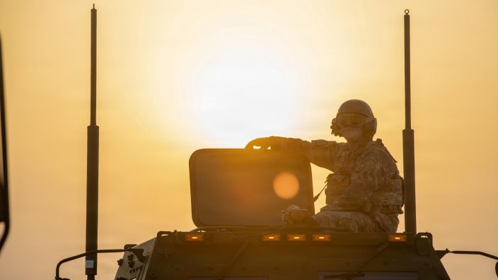 M142 High Mobility Artillery Rocket Systems (HIMARS) conduct live-fire missions during Operation Epic Fury in the U.S. Central Command area of responsibility. (U.S. Army Photo) Part of this photo was blurred for security purposes.