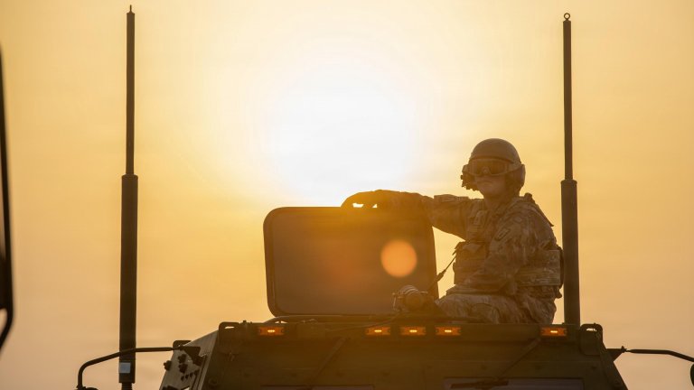 M142 High Mobility Artillery Rocket Systems (HIMARS) conduct live-fire missions during Operation Epic Fury in the U.S. Central Command area of responsibility. (U.S. Army Photo) Part of this photo was blurred for security purposes.