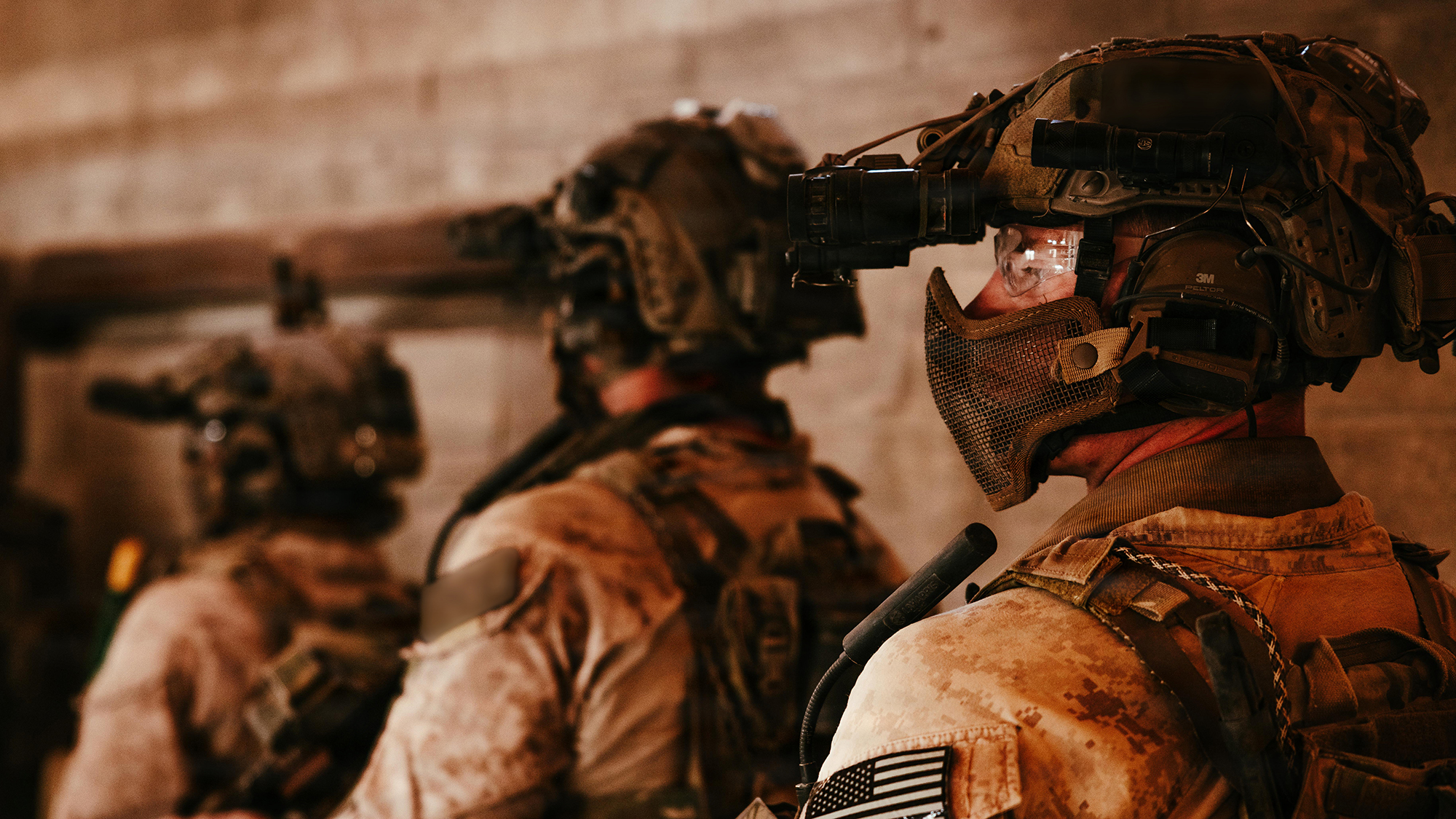 U.S. Marine Raiders with Marine Forces Special Operations Command take part in a simulated raid during a Combined Arms Live-Fire Exercise (CALFEX) at an undisclosed location, March 13, 2026. CALFEX is a company-level exercise designed to strengthen MARSOC personnel’s ability to conduct close quarter assaults in a dynamic training environment. (U.S. Marine Corps photo by Lance Cpl. Frank Sepulveda Torres)