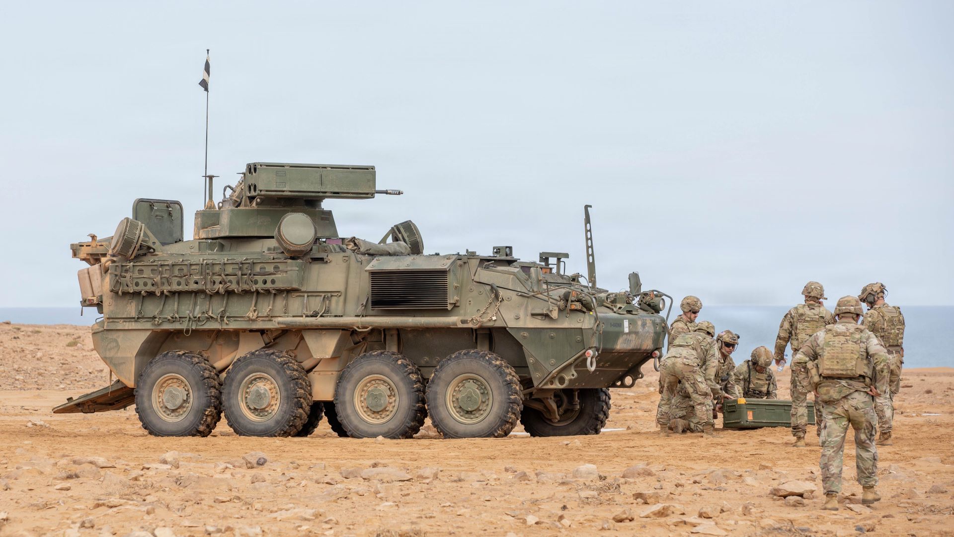 Image:  U.S. Soldiers assigned to Charlie Battery, 5th Battalion, 4th Air Defense Artillery Regiment prepare a stinger missile for launch from an AN/TWQ-1 Avenger Air Defense System during African Lion 26 at Cap Draa, Tan-Tan, Morocco, May 1, 2026. The training advanced the unit’s ability to provide low-altitude air defense, disseminate early warning, and engage aerial threats with Stinger missiles, while integrating experimental tactics for unmanned aerial system defense alongside U.S. and multinational partners to advance collective air defense readiness and regional security. AL26 is U.S. Africa Command's largest annual joint exercise, designed to strengthen collective security capabilities of the U.S., African nations and global allies. Led by U.S. Army Southern European Task Force, Africa (SETAF-AF) from April 20 to May 8, 2026, and hosted in Ghana, Morocco, Senegal and Tunisia, AL26 involves over 5,600 personnel from more than 40 nations, using innovation to drive partner-led regional security. (U.S. Army photo by Pfc. Hazel Torres)