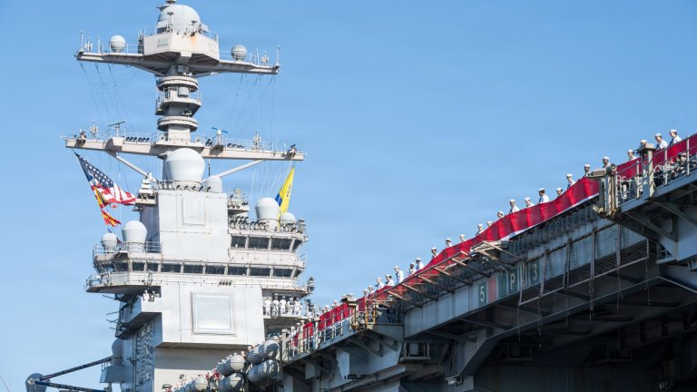 Aircraft carrier USS Gerald R. Ford (CVN 78) arrives to Naval Station Norfolk, Virginia, May 16, 2026. The Ford carrier strike group recently concluded a historic deployment, providing maritime security across four areas of operation, solidifying the Ford-class carrier’s role as the premier centerpiece of American naval power and global stability. (U.S. Navy photo by Mass Communication Specialist 1st Class John Bellino) 