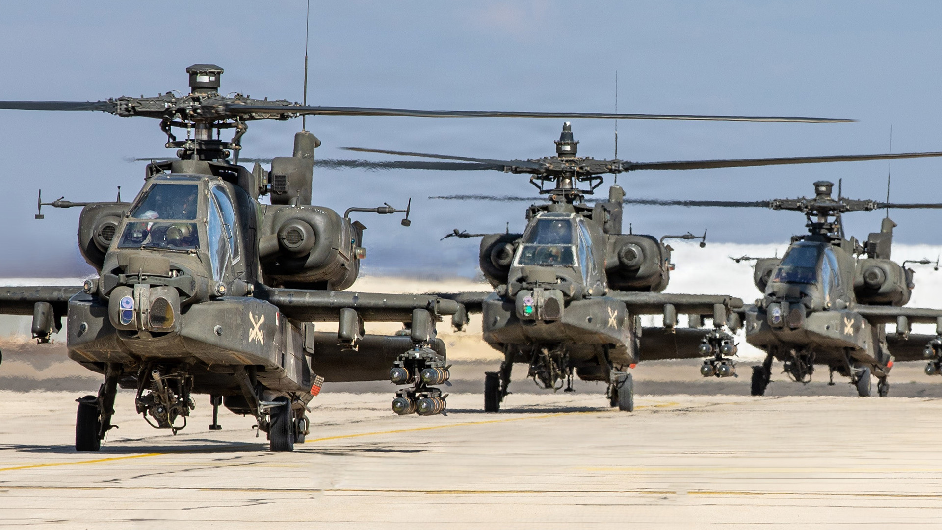 Army AH-64 Apache attack helicopters sunk several Iranian boats, U.S. officials said, as the first day of the operation to escort commercial ships through the Straits of Hormuz resulted in combat.