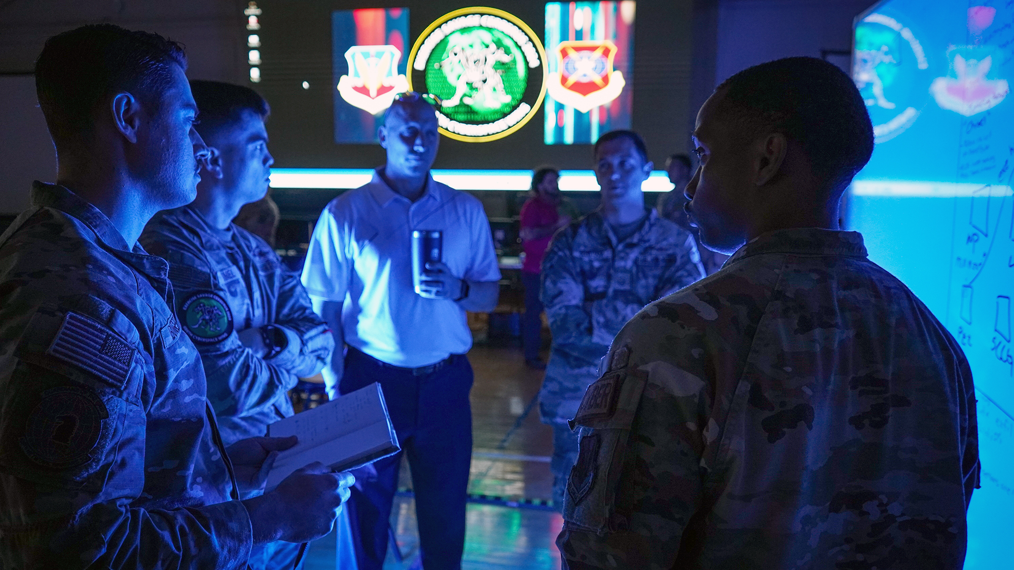 Capt. Leon Davis of the 688th Cyberspace Wing at Lackland Air Force Base, Texas, conducts cyber operations planning with a team as part of Savage Cerberus 24, a two-week cyber exercise aimed at responding to simulated malicious cyberspace activities. With a total force engagement across the cyber domain, Savage Cerberus consisted of 120 members and was the fifth iteration of the wing's flagship exercise. The completion of this exercise marks a significant achievement in the ongoing efforts to strengthen the U.S. military's cyber capabilities. Photo by Kyle Burns.