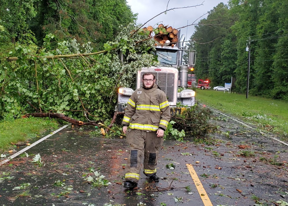 Drew Mobley volunteered for the Teachey, North Carolina, fire department before joining the Marines.