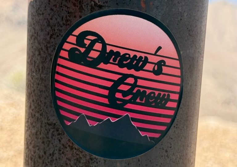 When the Mobleys got to the rim of the Grand Canyon a year after Drew’s death, they spotted this sticker on a post.