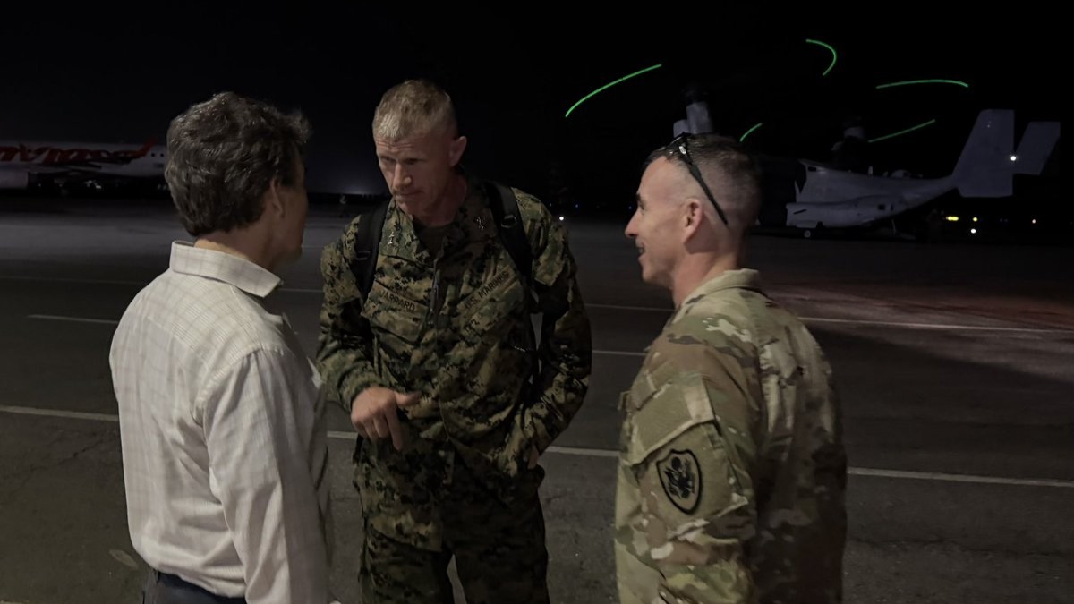 Marine Corps Maj. Gen. Kevin Jarrard arrived in Caracas, Venezuela Thursday night. U.S. Southern Command photo.