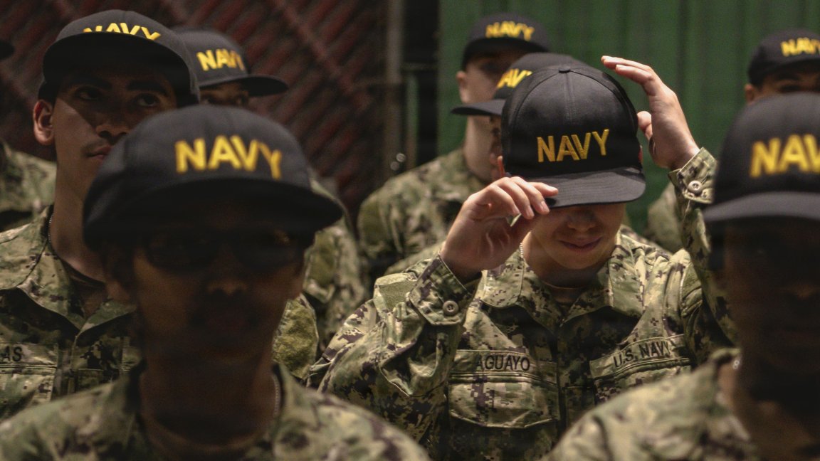 Image: 260507-N-KL637-1069 GREAT LAKES, Ill. (May 7, 2026) – Capt. Christopher Williams, assistant judge advocate general of the Navy for education, training, and professional development, attends the capping ceremony at Recruit Training Command. The capping ceremony marks recruits becoming Sailors at the end of RTC’s crucible event, Battle Stations. More than 40,000 recruits train annually at the Navy's only boot camp. (U.S. Navy photo by Mass Communication Specialist 2nd Class Stuart Posada) 