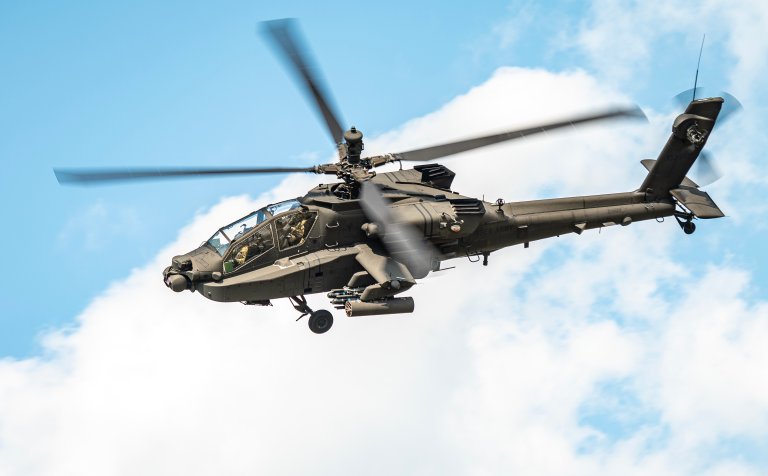 U.S. Soldiers with the 1-151st Attack Reconnaissance Battalion, 59th Aviation Troop Command, South Carolina National Guard, conduct their annual aerial-gunnery qualification table at the Poinsett Range, Sumter, South Carolina, May 22, 2024. Aircrews fired both 30mm rounds and rockets, the training allowed Soldiers to sharpen their armory skills, communication and team work with their assigned AH-64 Apache helicopters. (U.S. Army National Guard photo by Sgt. Tim Andrews)