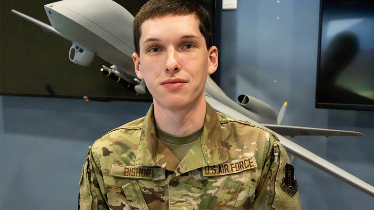 Arkansas Air National Guard airman Ty Bishop completed the service's grueling signal intelligence training course with a perfect 100 percent average, the first in the course's history.