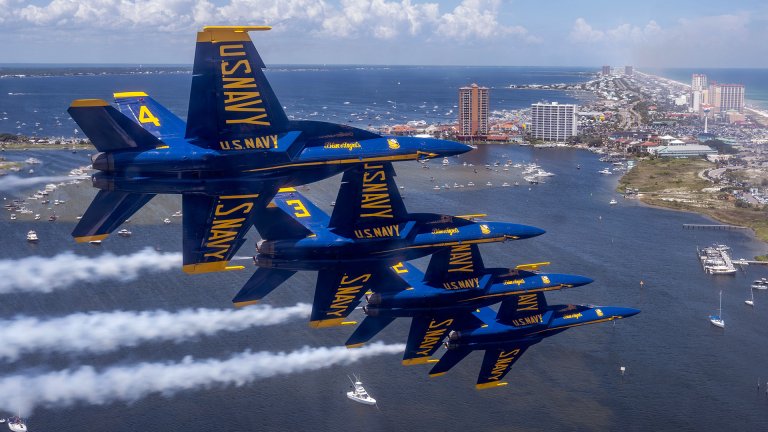 The commander of the Blue Angels said Thursday that a low pass over a Pensacola, Florida, beach was "unsafe."
