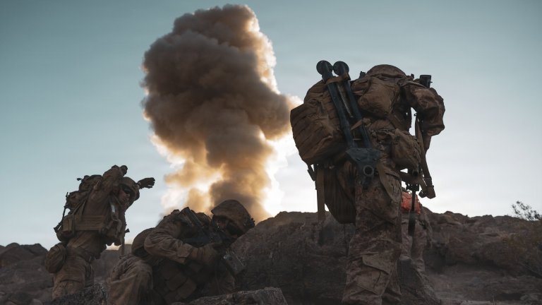 U.S. Marines with 1st Battalion, 24th Marine Regiment, 4th Marine Division, assault Machine Gun Hill during Integrated Training Exercise 3-26 at Range 400, Marine Corps Air Ground Combat Center Twentynine Palms, California, June 10, 2026. ITX is designed to generate combat readiness and ensure the Reserve Component provides critical strategic depth to the Total Force. From complex combined arms maneuvers to all-domain integration, these Marines are proving that they are ready to augment, reinforce, and fight alongside the active component at a moment's notice. (U.S. Marine Corps photo by Pfc. Ethan DePaul)