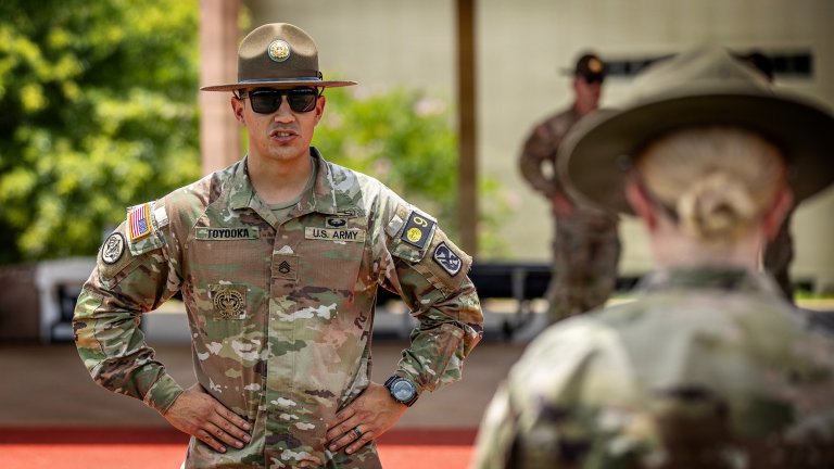 Soldiers with the Maneuver Center of Excellence’s 194th Armored Brigade, 197th and 198th Infantry Brigades, complete the Round Robin 2 during the 2026 MCoE Drill Sergeant of the Year Competition June 1, 2026, at Fort Benning, Georgia. During the competition, Drill Sergeants face a variety of physical and mental tests to include an AFT, written exams, scenario-based marksmanship, land navigation, knowledge questions posed by a panel, and more. The winning Drill Sergeant will move on to the next phase of the Army-wide competition. (U.S. Army photo by Daniel Marble)