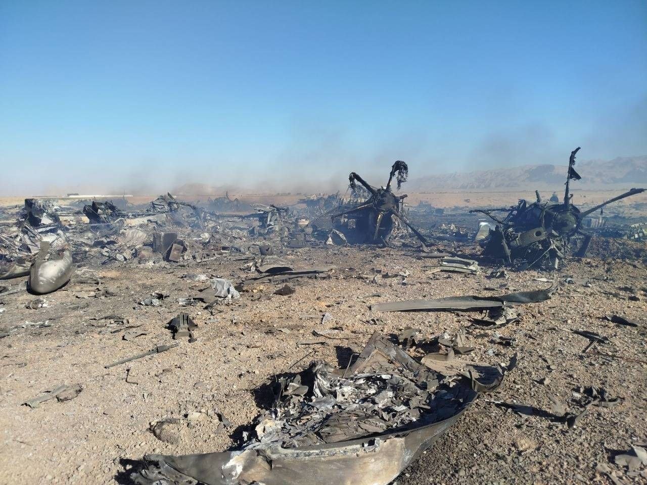 UNSPECIFIED, IRAN - APRIL 5: (EDITOR'S NOTE: This Handout photo was provided by a third-party organization and may not adhere to Getty Images' editorial policy.) Wreckage is seen from what Iranian authorities say is a U.S. military helicopter that crashed during a mission to rescue the missing American pilot of an F-15E that was downed earlier this week, in a handout image provided on April 5, 2026 in an unspecified location in Iran. U.S. President Donald Trump has said on social media that the Air Force officer has been successfully rescued by U.S. Special Operations forces. Iranian officials have disputed Trump's claim and have said the search operation for the airman is ongoing. (Photo by Iran's Ministry of Culture and Islamic Guidance/Handout via Getty Images)