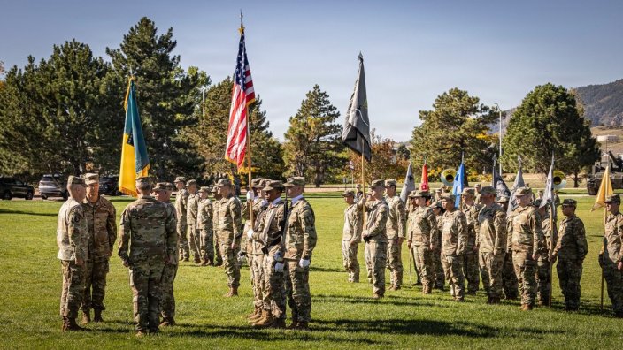 The 4th Multi-Domain Task Force stands in formation during the unit’s activation ceremony, Oct. 8, 2026, at Founder’s Field on Fort Carson, Colorado. The 4MDTF activation marks the latest step in the Army's strategic transformation to counter near-peer adversaries in an increasingly complex global landscape. (U.S. Army photo by Sgt. William Rogers) (Sgt. William Rogers)