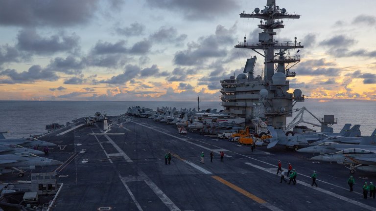 Image: U.S. Sailors prepare for flight operations aboard Nimitz-class aircraft carrier USS George H.W. Bush (CVN 77), April 24, 2026. George H.W. Bush is deployed to the U.S. 5th Fleet area of operations to support maritime security and stability in the Middle East. (U.S. Navy photo) 
