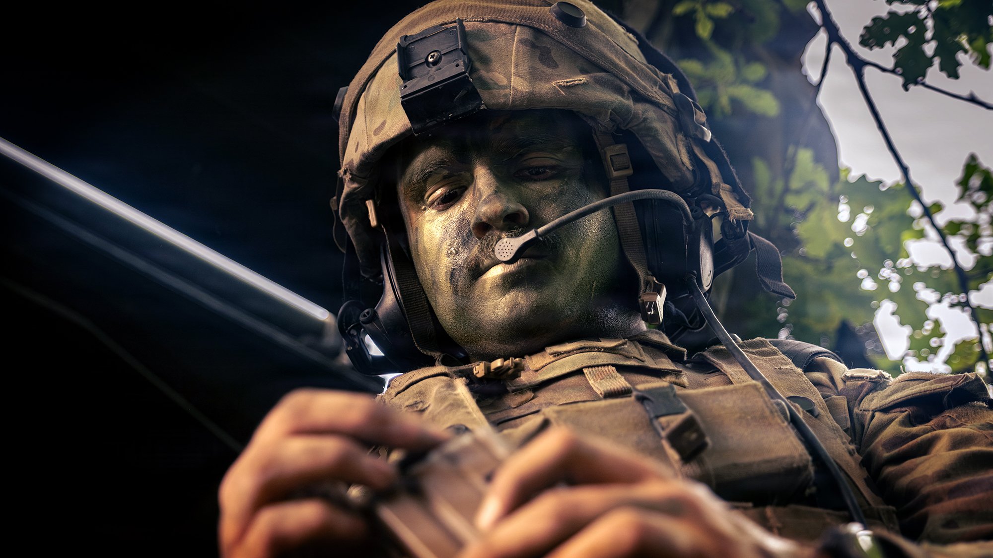 U.S. Army Sgt. Theodore Buckley, a SHORAD Section Leader assigned to A Battery, 5th Battalion, 4th Air Defense Artillery Regiment, 52D Air Defense Artillery Brigade, loads rounds into a magazine during Saber Junction 26 at the Joint Multinational Readiness Center in Hohenfels, Germany, Aug. 27, 2026. The air defense crews established local air superiority to protect friendly field artillery positions from enemy aerial reconnaissance and precision-strike threats during the rotation (U.S. Army photo by Sgt. Luis Garcia).