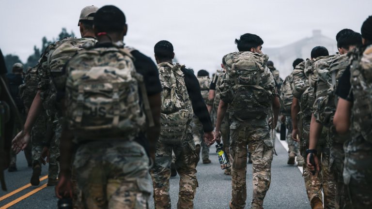 Soldiers with 3rd Special Forces Group march at Fort Bragg in October 2026. Army photo by Spc. Edgar Martinez.
